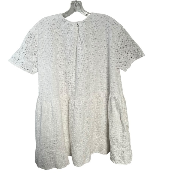 COS White Eyelet Oversized Mini Dress Babydoll Women’s XS EU 34 Minimalist - Picture 3 of 14